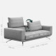 Aston Recliner Sofa, 210, Grey (with ottoman) [In-Stock x2]